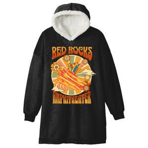 Red Rocks Amphitheater Colorado Hippie Poster Hooded Wearable Blanket