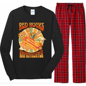 Red Rocks Amphitheater Colorado Hippie Poster Long Sleeve Pajama Set