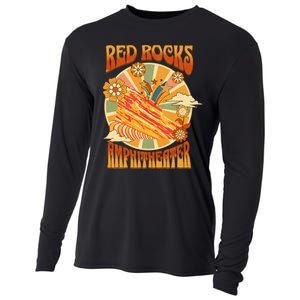 Red Rocks Amphitheater Colorado Hippie Poster Cooling Performance Long Sleeve Crew