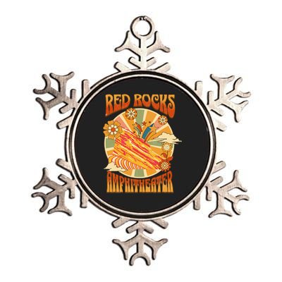 Red Rocks Amphitheater Colorado Hippie Poster Metallic Star Ornament