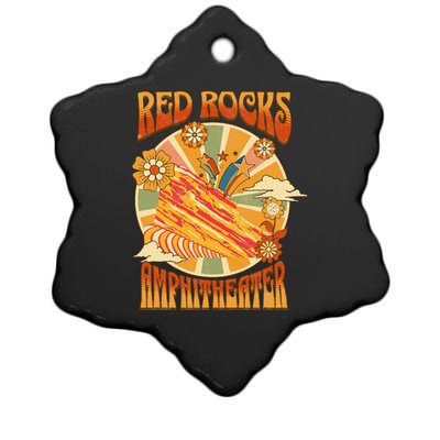 Red Rocks Amphitheater Colorado Hippie Poster Ceramic Star Ornament