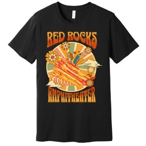 Red Rocks Amphitheater Colorado Hippie Poster Premium T-Shirt