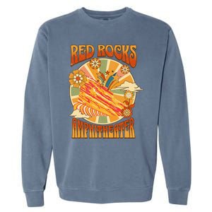 Red Rocks Amphitheater Colorado Hippie Poster Garment-Dyed Sweatshirt