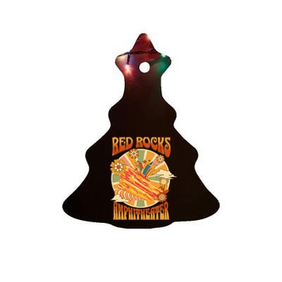 Red Rocks Amphitheater Colorado Hippie Poster Ceramic Tree Ornament