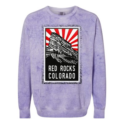 Red Rocks Amphitheater Colorado Poster Colorblast Crewneck Sweatshirt