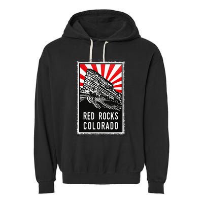 Red Rocks Amphitheater Colorado Poster Garment-Dyed Fleece Hoodie