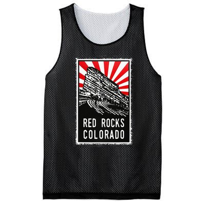 Red Rocks Amphitheater Colorado Poster Mesh Reversible Basketball Jersey Tank