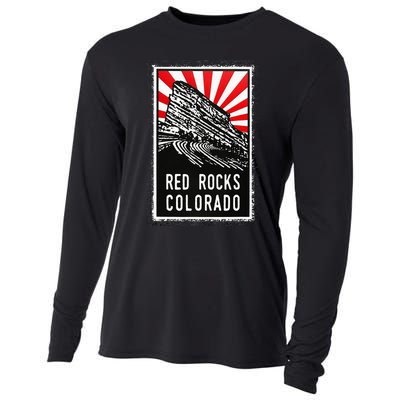 Red Rocks Amphitheater Colorado Poster Cooling Performance Long Sleeve Crew