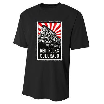 Red Rocks Amphitheater Colorado Poster Performance Sprint T-Shirt