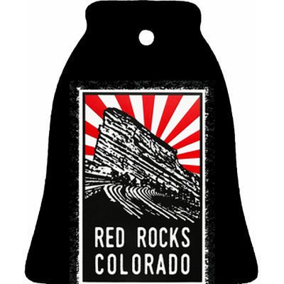 Red Rocks Amphitheater Colorado Poster Ceramic Bell Ornament