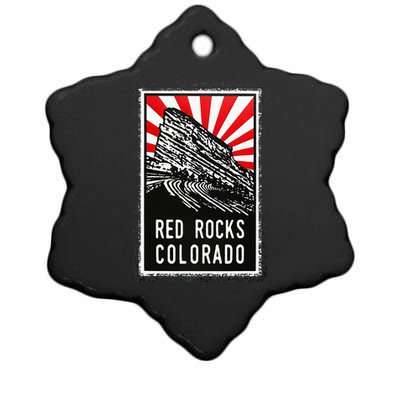 Red Rocks Amphitheater Colorado Poster Ceramic Star Ornament