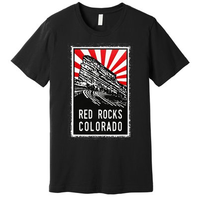 Red Rocks Amphitheater Colorado Poster Premium T-Shirt