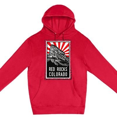 Red Rocks Amphitheater Colorado Poster Premium Pullover Hoodie