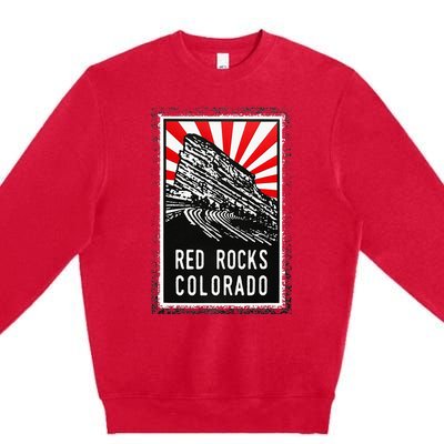 Red Rocks Amphitheater Colorado Poster Premium Crewneck Sweatshirt