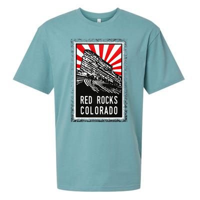 Red Rocks Amphitheater Colorado Poster Sueded Cloud Jersey T-Shirt