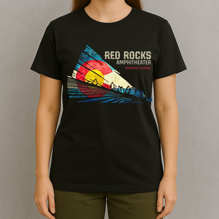 Red Rocks Amphitheater Colorado C State Flag T-Shirt