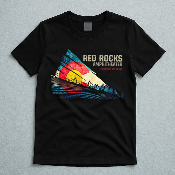 Red Rocks Amphitheater Colorado C State Flag T-Shirt