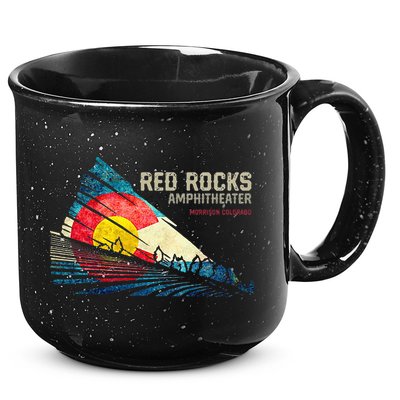 Red Rocks Amphitheater Colorado C State Flag 15oz Campfire Ceramic Mug