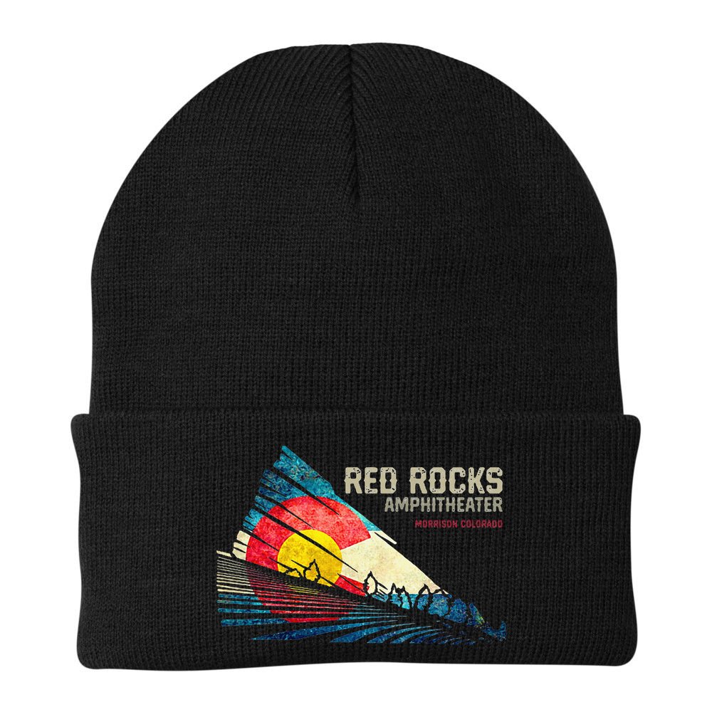 Red Rocks Amphitheater Colorado C State Flag Beanie