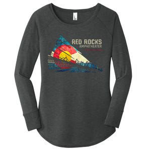 Red Rocks Amphitheater Colorado C State Flag Women's Perfect Tri Tunic Long Sleeve Shirt