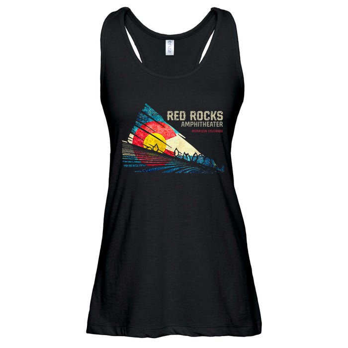 Red Rocks Amphitheater Colorado C State Flag Ladies Essential Flowy Tank