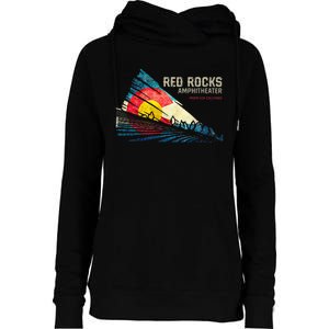 Red Rocks Amphitheater Colorado C State Flag Womens Funnel Neck Pullover Hood