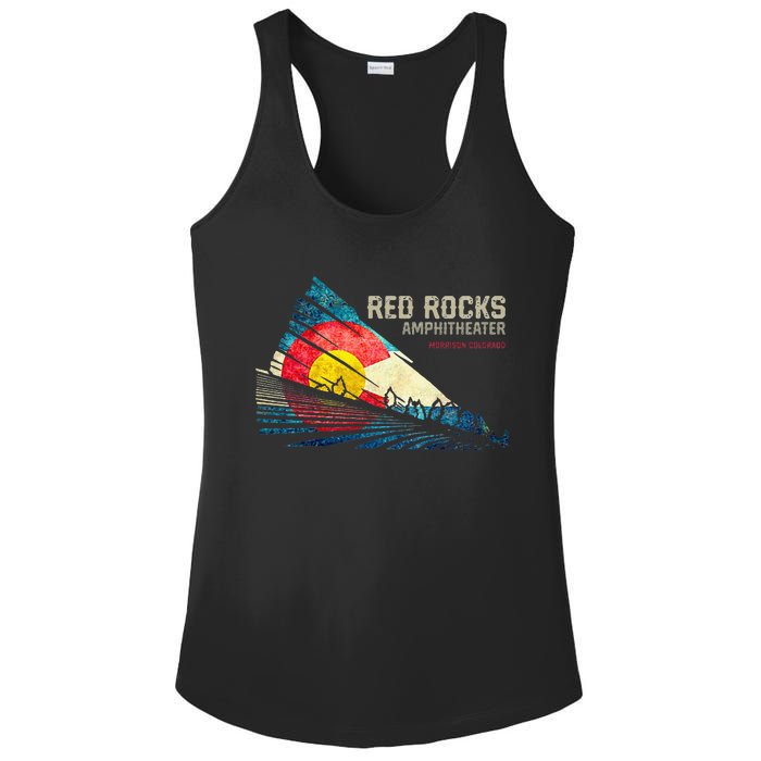 Red Rocks Amphitheater Colorado C State Flag Ladies PosiCharge Competitor Racerback Tank