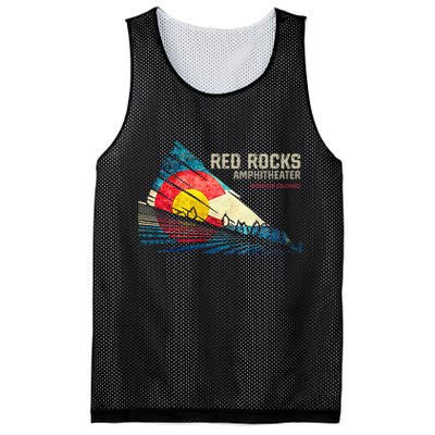 Red Rocks Amphitheater Colorado C State Flag Mesh Reversible Basketball Jersey Tank