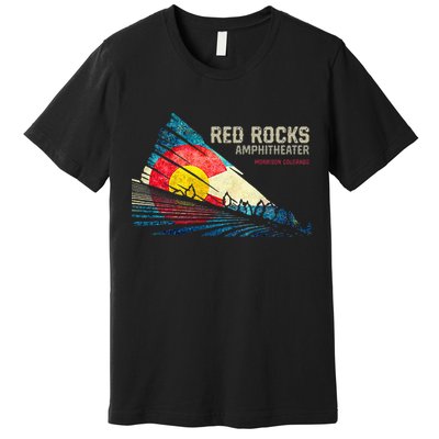 Red Rocks Amphitheater Colorado C State Flag Premium T-Shirt