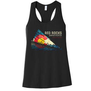 Red Rocks Amphitheater Colorado C State Flag Women's Racerback Tank