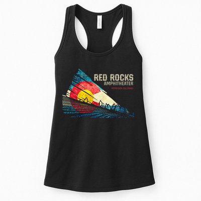 Red Rocks Amphitheater Colorado C State Flag Womens Tank Top