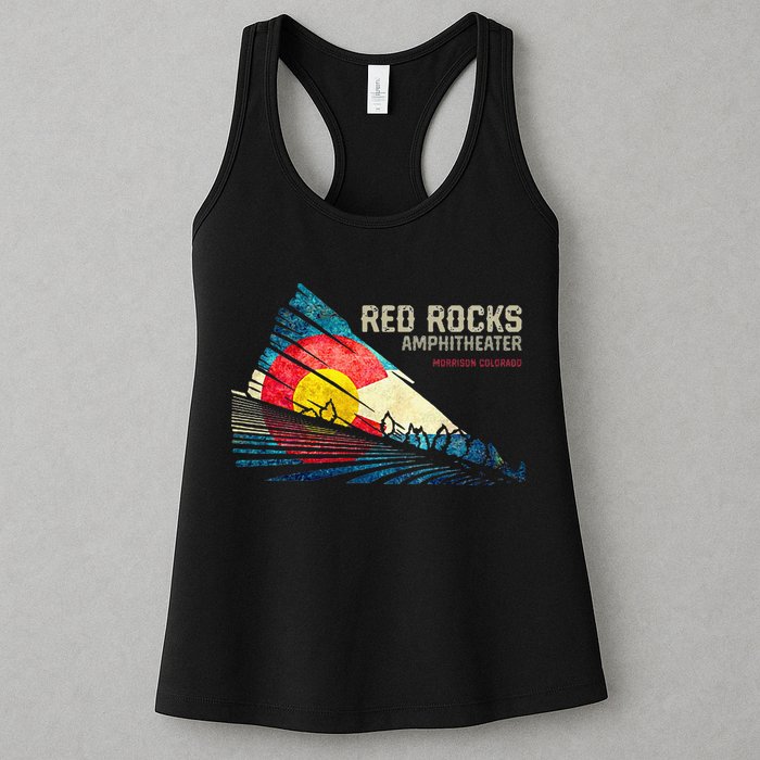 Red Rocks Amphitheater Colorado C State Flag Womens Tank Top