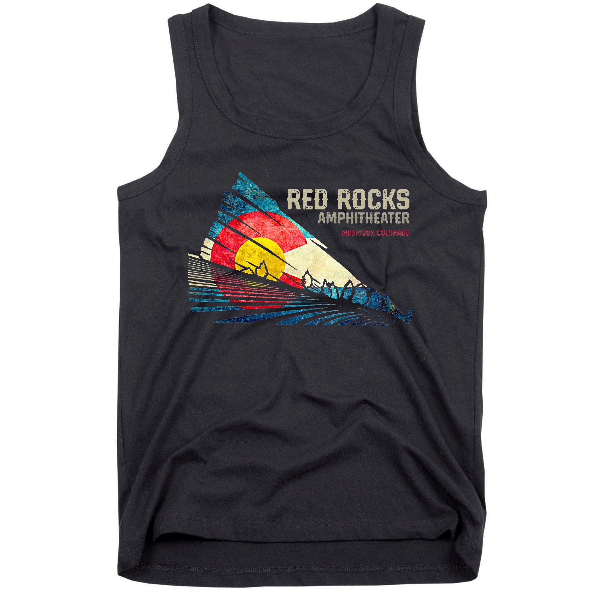 Red Rocks Amphitheater Colorado C State Flag Tank Top