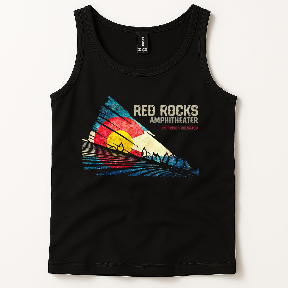 Red Rocks Amphitheater Colorado C State Flag Tank Top