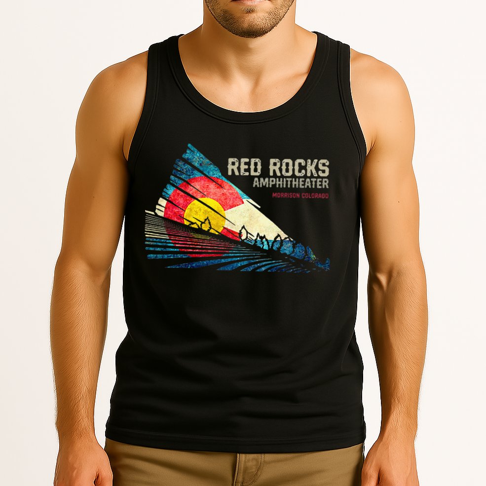 Red Rocks Amphitheater Colorado C State Flag Tank Top