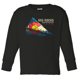 Red Rocks Amphitheater Colorado C State Flag Toddler Long Sleeve Shirt