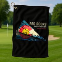 Red Rocks Amphitheater Colorado C State Flag Golf Towel