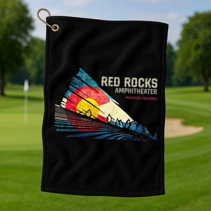 Red Rocks Amphitheater Colorado C State Flag Golf Towel