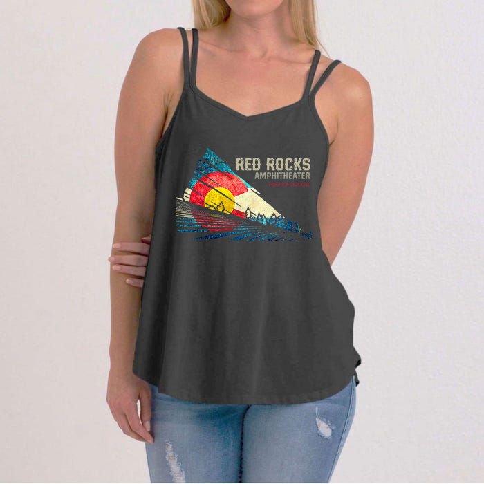 Red Rocks Amphitheater Colorado C State Flag Women's Strappy Tank