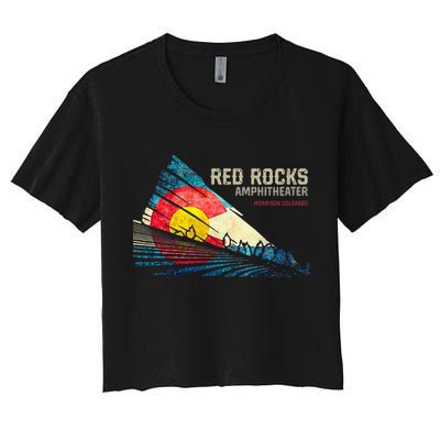 Red Rocks Amphitheater Colorado C State Flag Crop Top