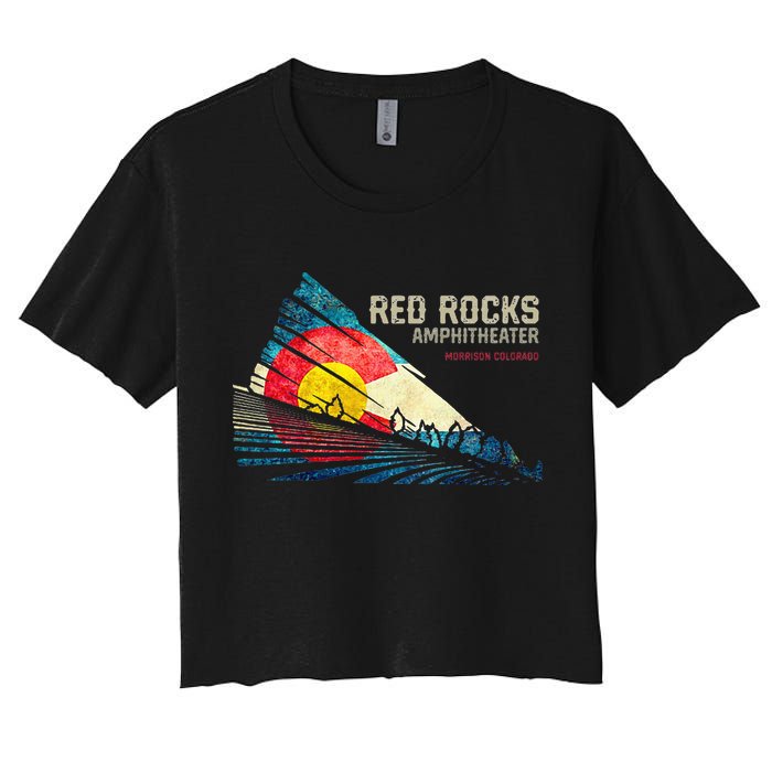Red Rocks Amphitheater Colorado C State Flag Crop Top