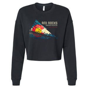 Red Rocks Amphitheater Colorado C State Flag Cropped Pullover Crew