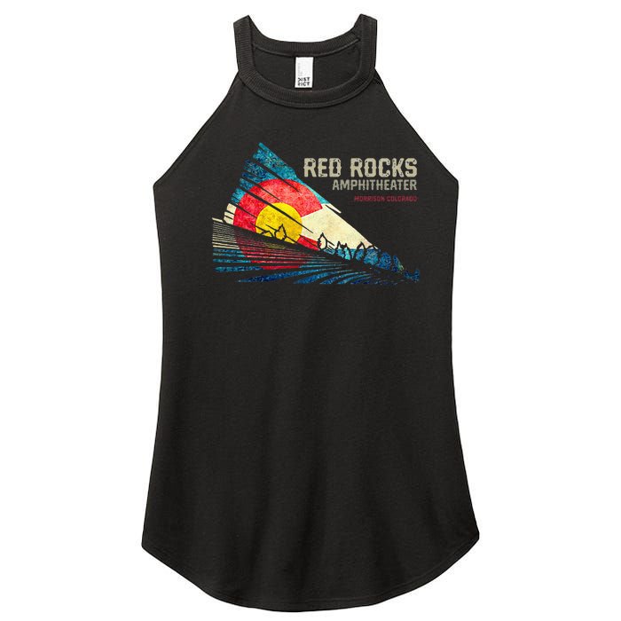 Red Rocks Amphitheater Colorado C State Flag Women's Perfect Tri Rocker Tank