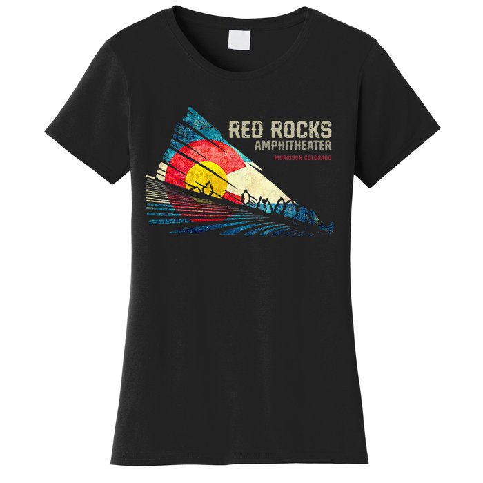 Red Rocks Amphitheater Colorado C State Flag Women's T-Shirt