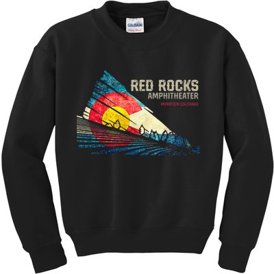 Red Rocks Amphitheater Colorado C State Flag Kids Sweatshirt