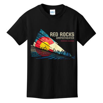 Red Rocks Amphitheater Colorado C State Flag Kids T-Shirt