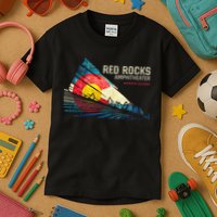 Red Rocks Amphitheater Colorado C State Flag Kids T-Shirt