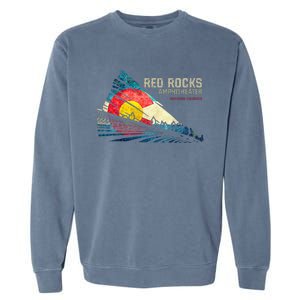 Red Rocks Amphitheater Colorado C State Flag Garment-Dyed Sweatshirt