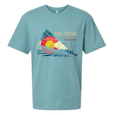 Red Rocks Amphitheater Colorado C State Flag Sueded Cloud Jersey T-Shirt