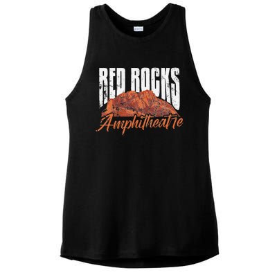 Red Rocks Amphitheatre Morrison Colorado Concerts Distressed Ladies PosiCharge Tri-Blend Wicking Tank